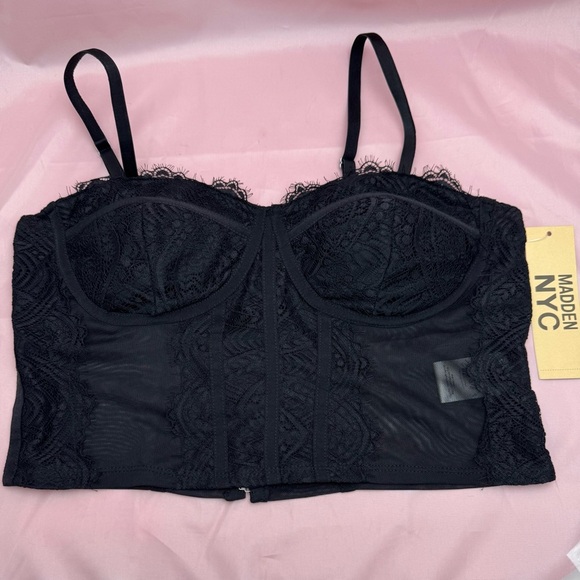 Madden Nyc Other - Madden NYC Black Lace Bustier – Size L (11–13) – NWT, Wireless
